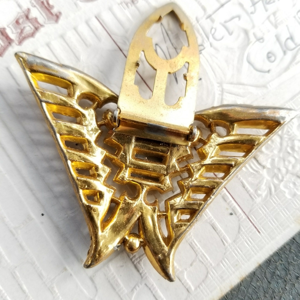 Relisted - Vintage Art Deco butterfly dress clip rhinestone - Picture 13 of 13